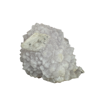 Calcite on Amethyst Stalavtite Coated With Druzy Quartz