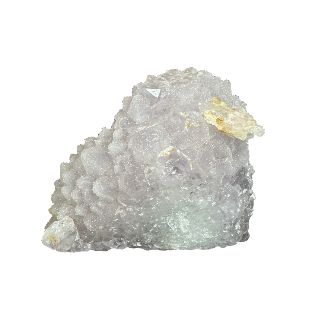 Calcite on Amethyst Stalavtite Coated With Druzy Quartz