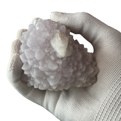 Calcite on Amethyst Stalavtite Coated With Druzy Quartz