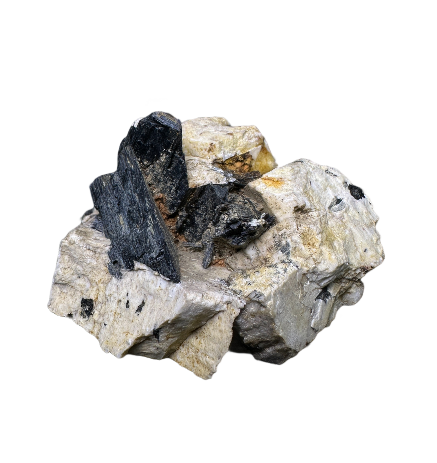 Schorl on Albite