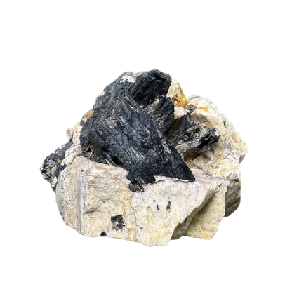 Schorl on Albite