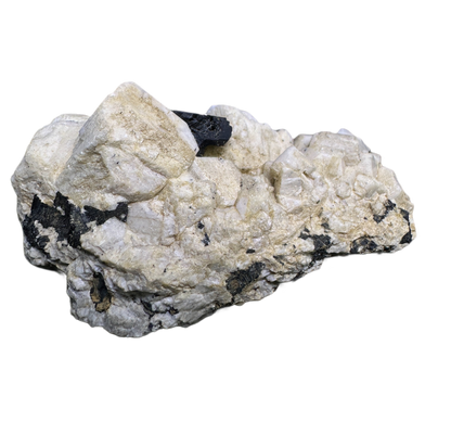 Schorl on Albite