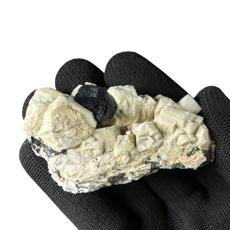Schorl on Albite