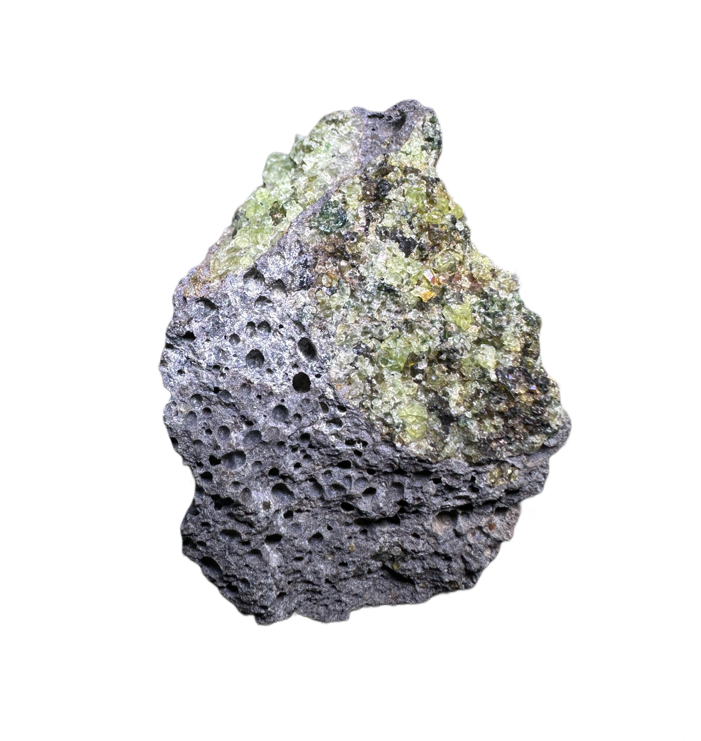 Olivine in Basalt Matrix