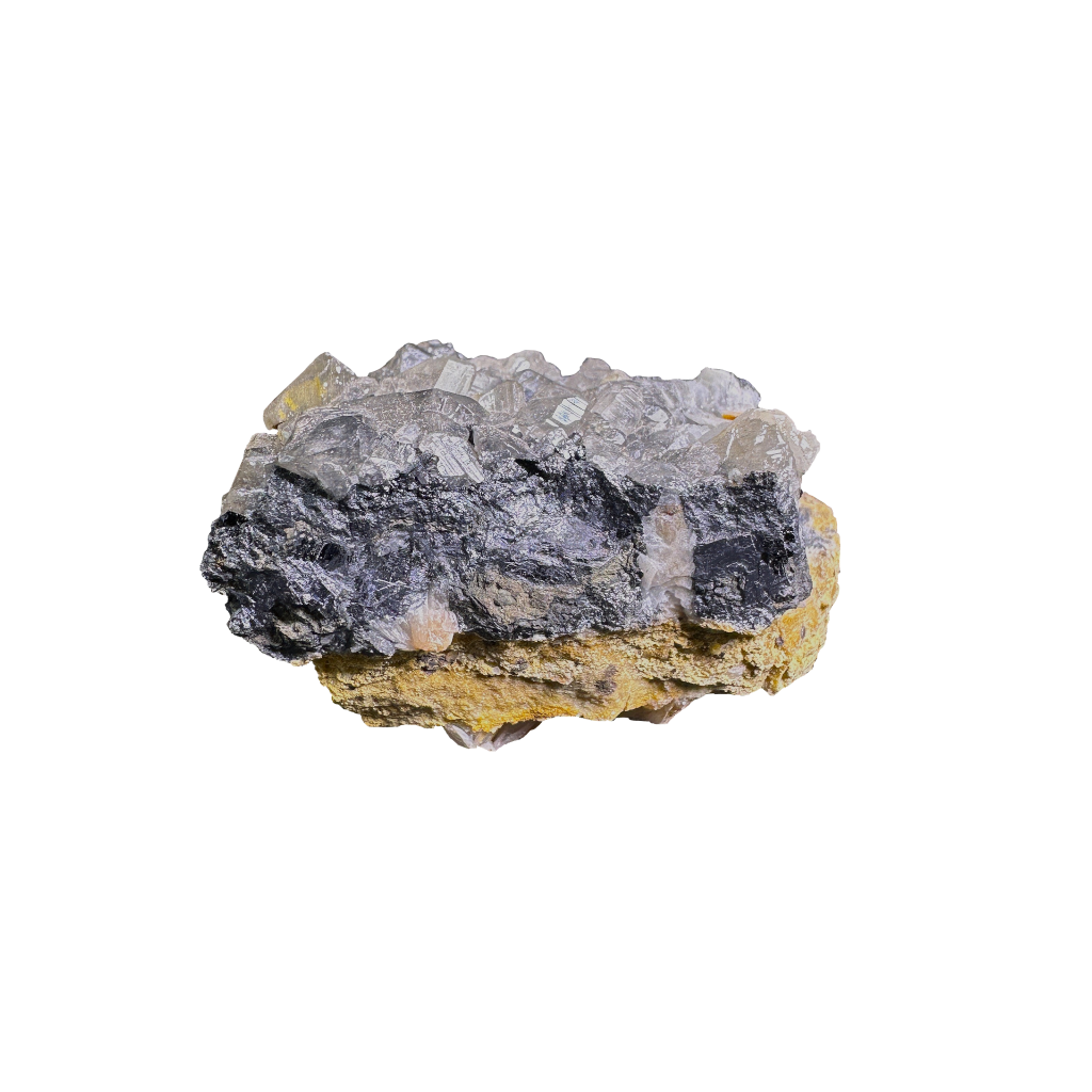 Galena with Baryte & Cacite