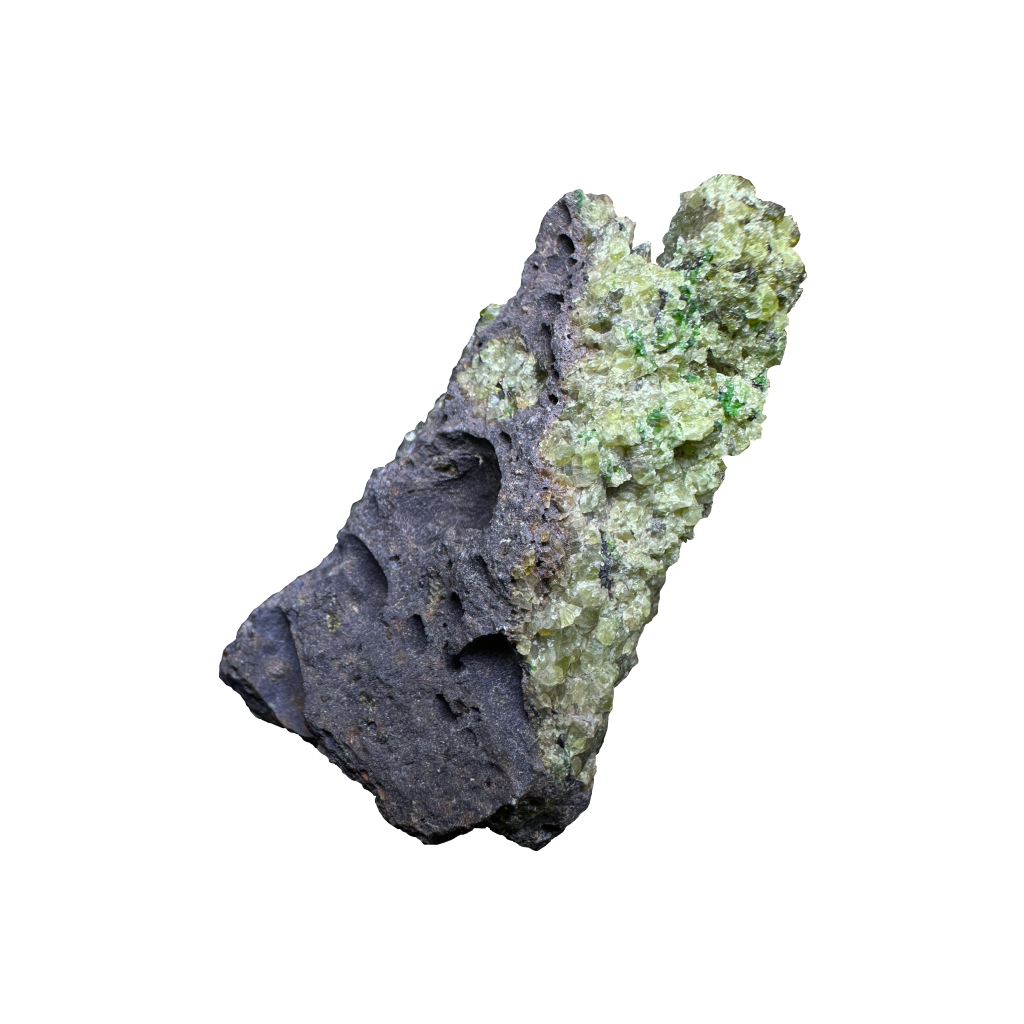 Olivine in Basalt Matrix