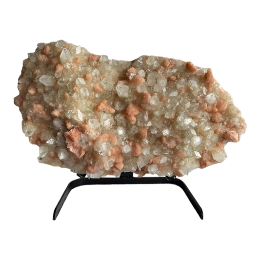 Pointed Apophyllite with Pink Stilbite