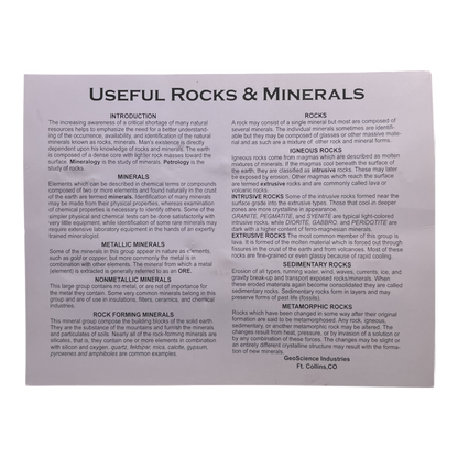 Useful Rocks and Minerals Of The World
