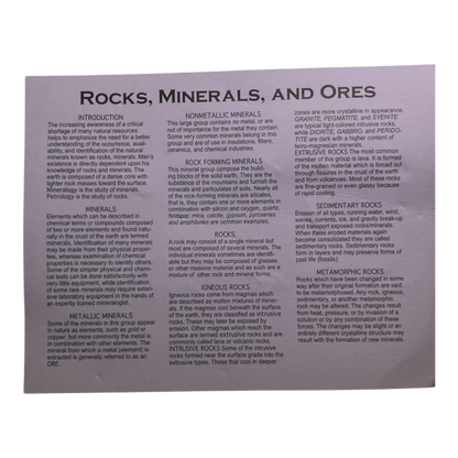 Rocks Minerals and Ores Of The World Kit