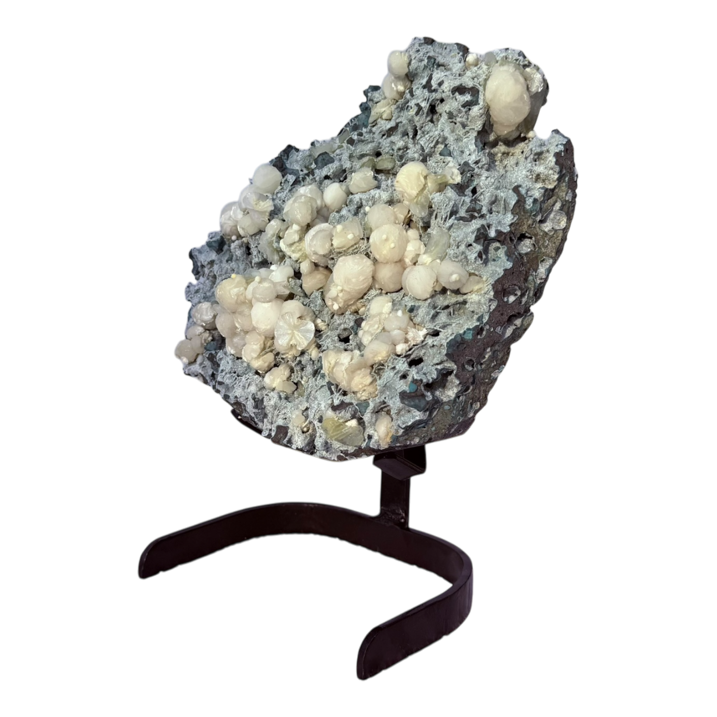 Gyrolite on Grey Chalcedony
