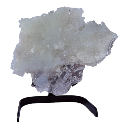 Apophyllite on Agatized Quartz