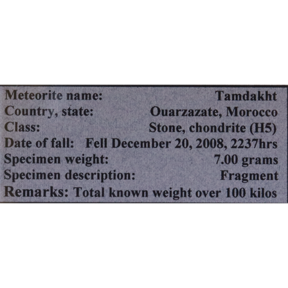 Meteorite (Tamdakht)