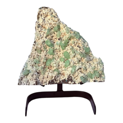 Green Apophyllite on Micro White Heulandite
