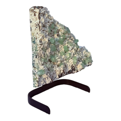 Green Apophyllite on Micro White Heulandite
