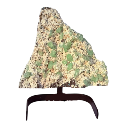 Green Apophyllite on Micro White Heulandite