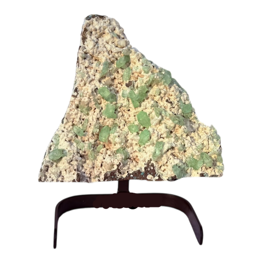 Green Apophyllite on Micro White Heulandite