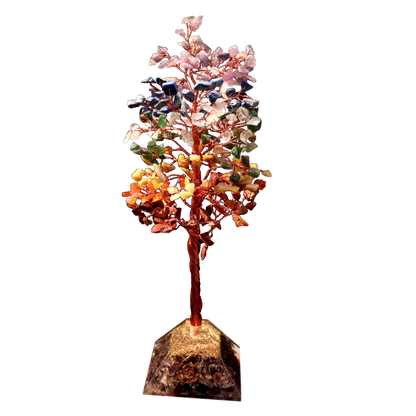 7 Chakra Tree Orgonite Pyramid