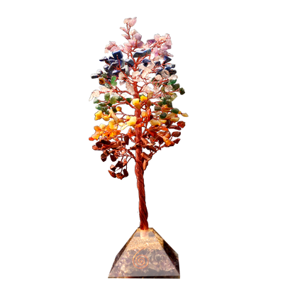 7 Chakra Tree Orgonite Pyramid