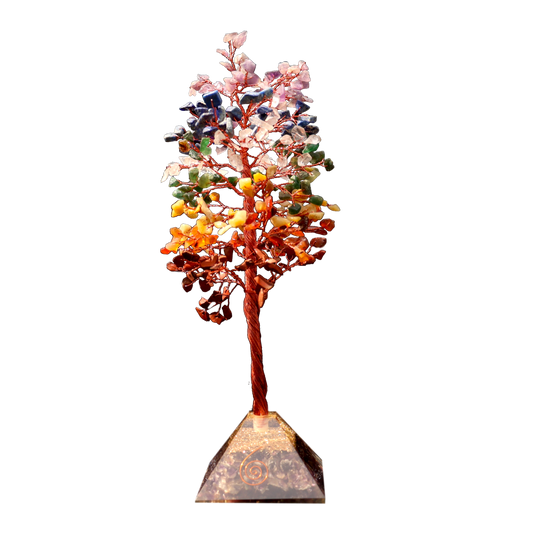7 Chakra Tree Orgonite Pyramid