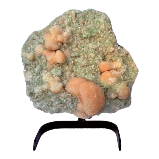 Green Apophyllite with Stilbite