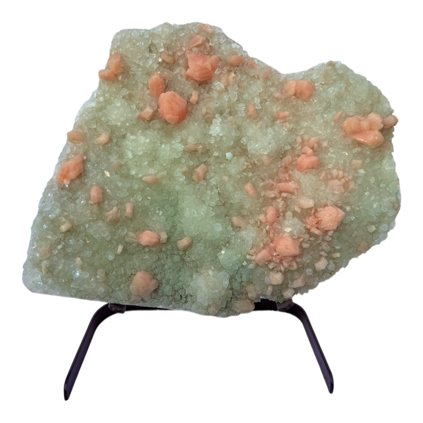 Green Apophyllite with stilbite