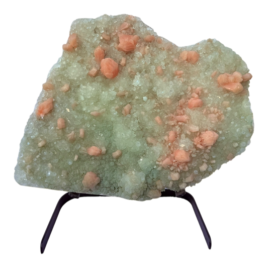 Green Apophyllite with stilbite