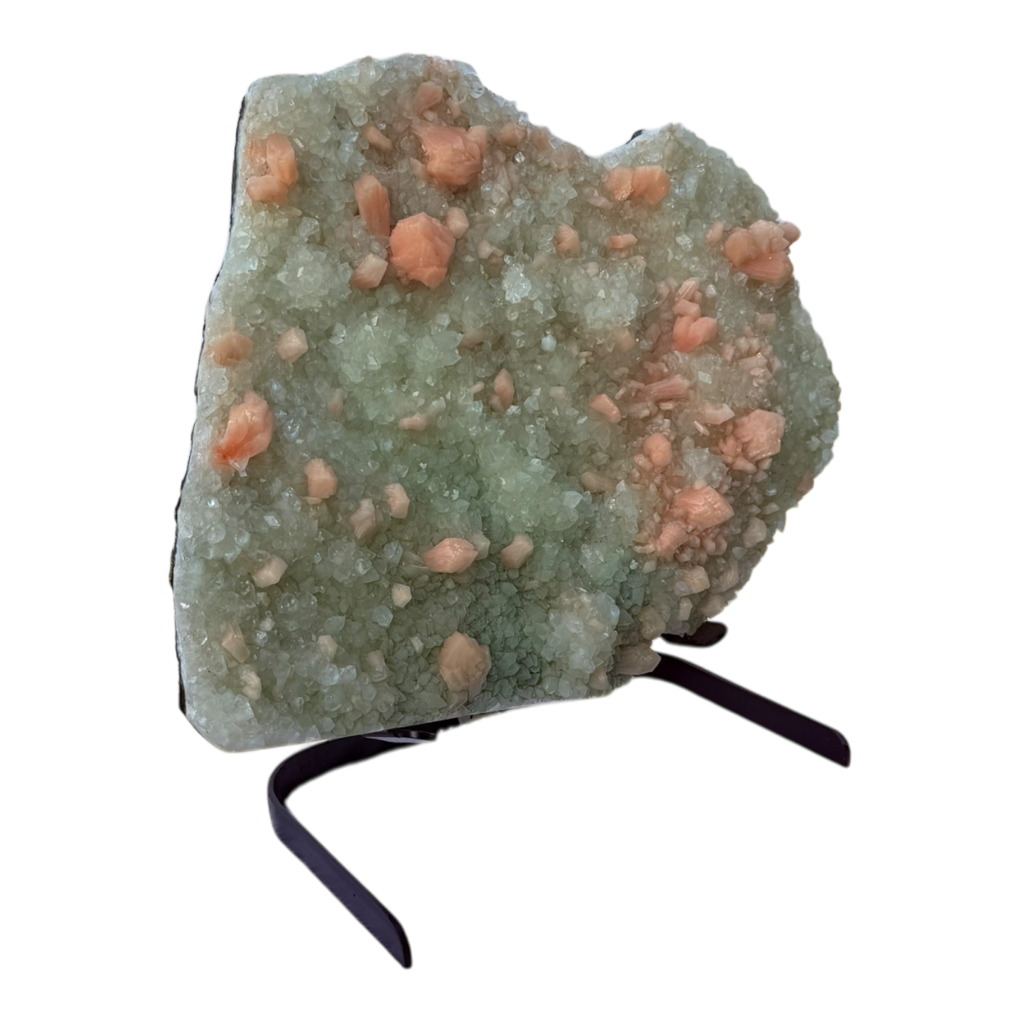 Green Apophyllite with stilbite