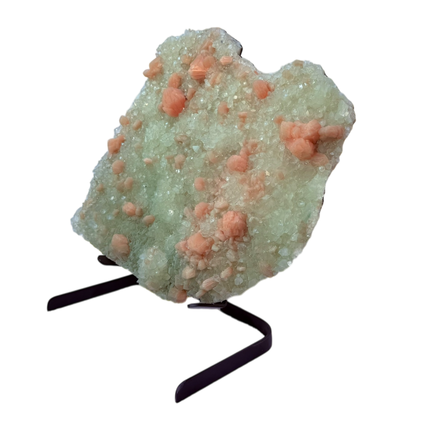 Green Apophyllite with stilbite
