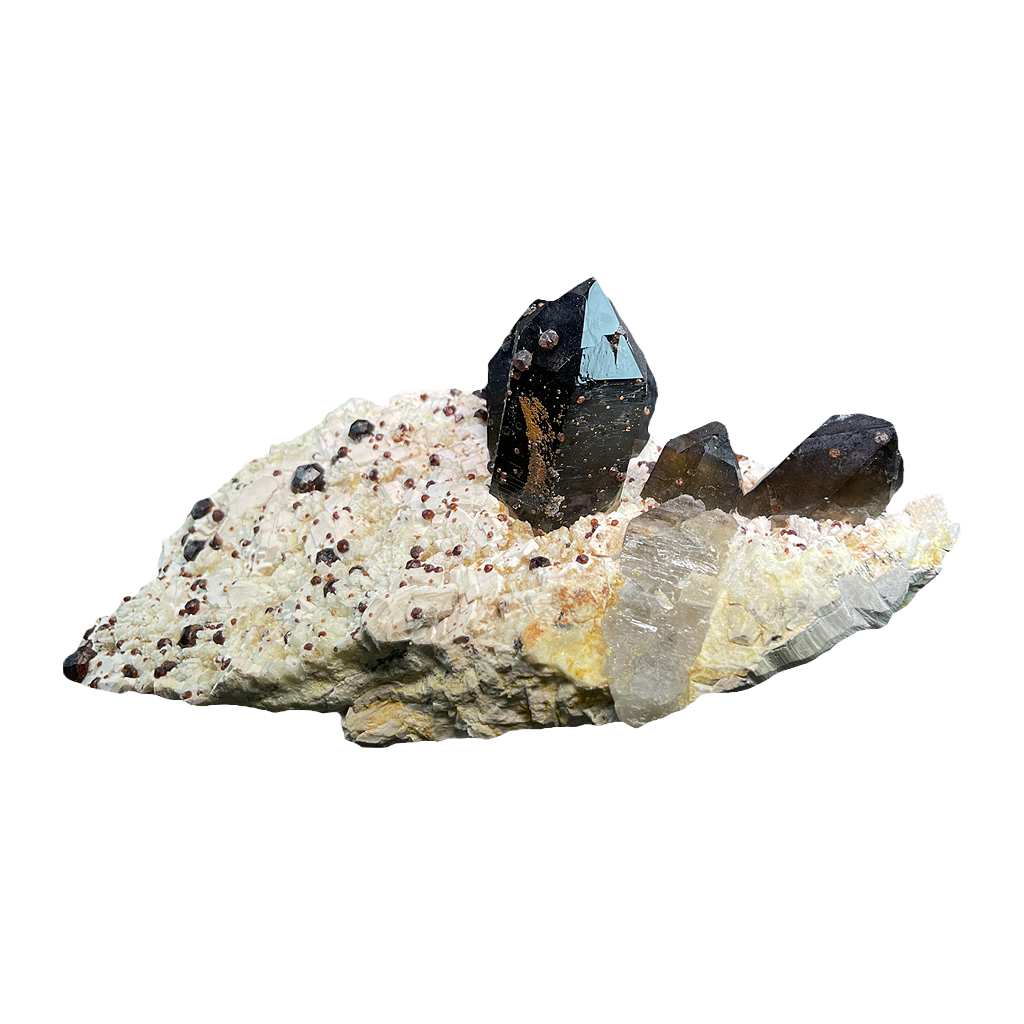 Smoky Quartz with Garnet Ball