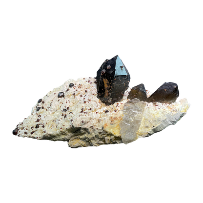 Smoky Quartz with Garnet Ball