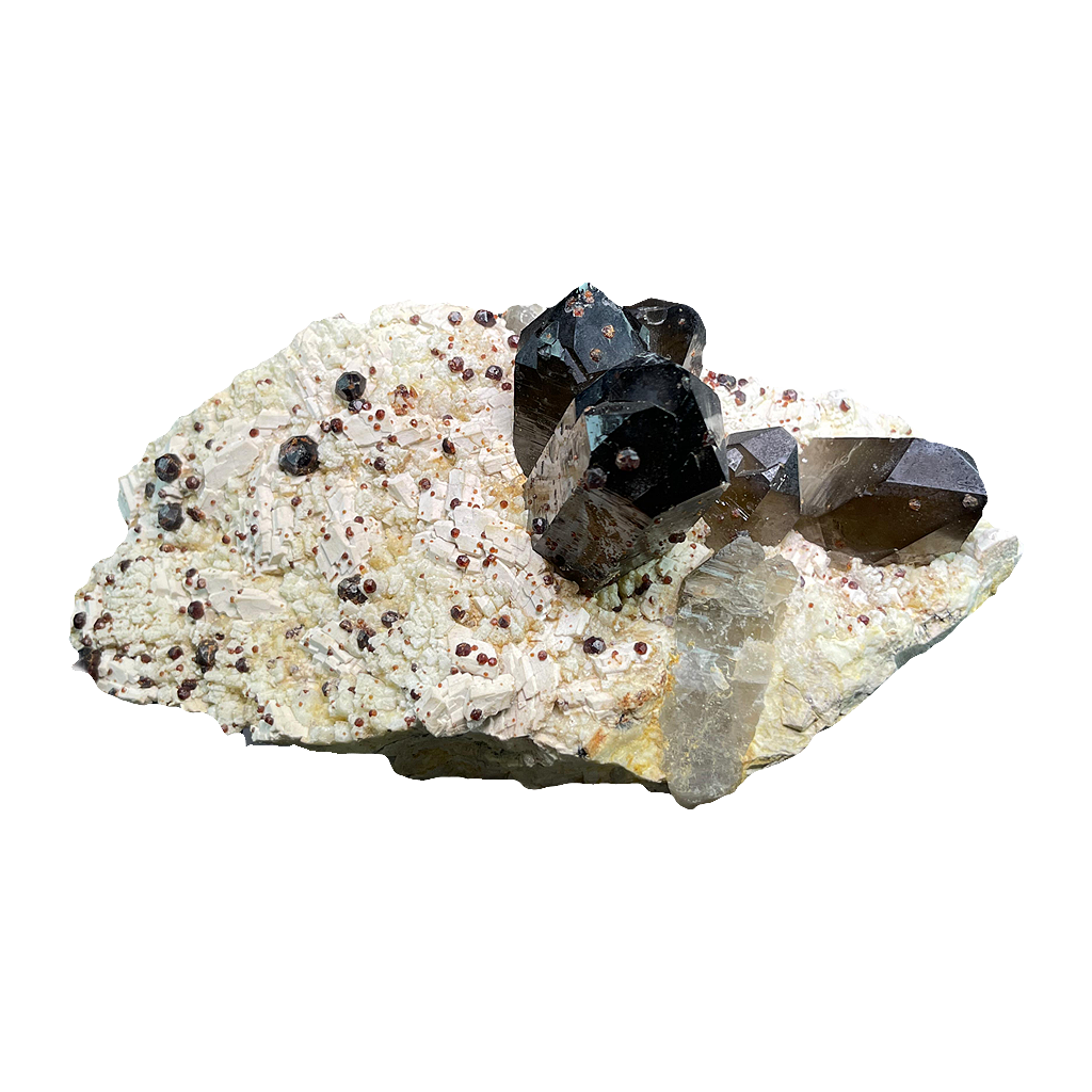 Smoky Quartz with Garnet Ball