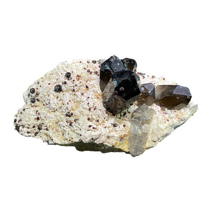 Smoky Quartz with Garnet Ball
