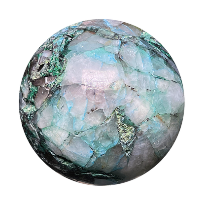 Chrysocolla with Quartz Sphere