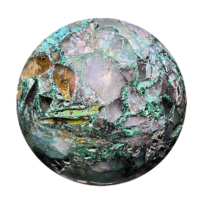 Chrysocolla with Quartz Sphere