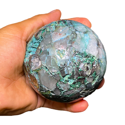 Chrysocolla with Quartz Sphere
