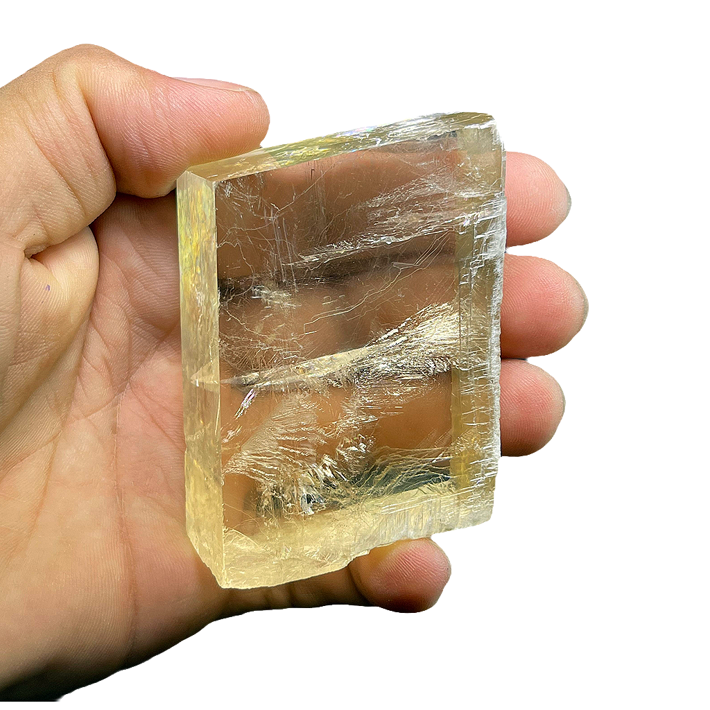 Honey Calcite Rainbow Cube
