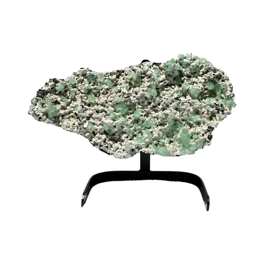 Green Apophyllite on Heulandite