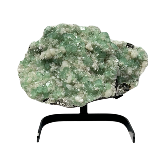 Green Apophyllite with stilbite