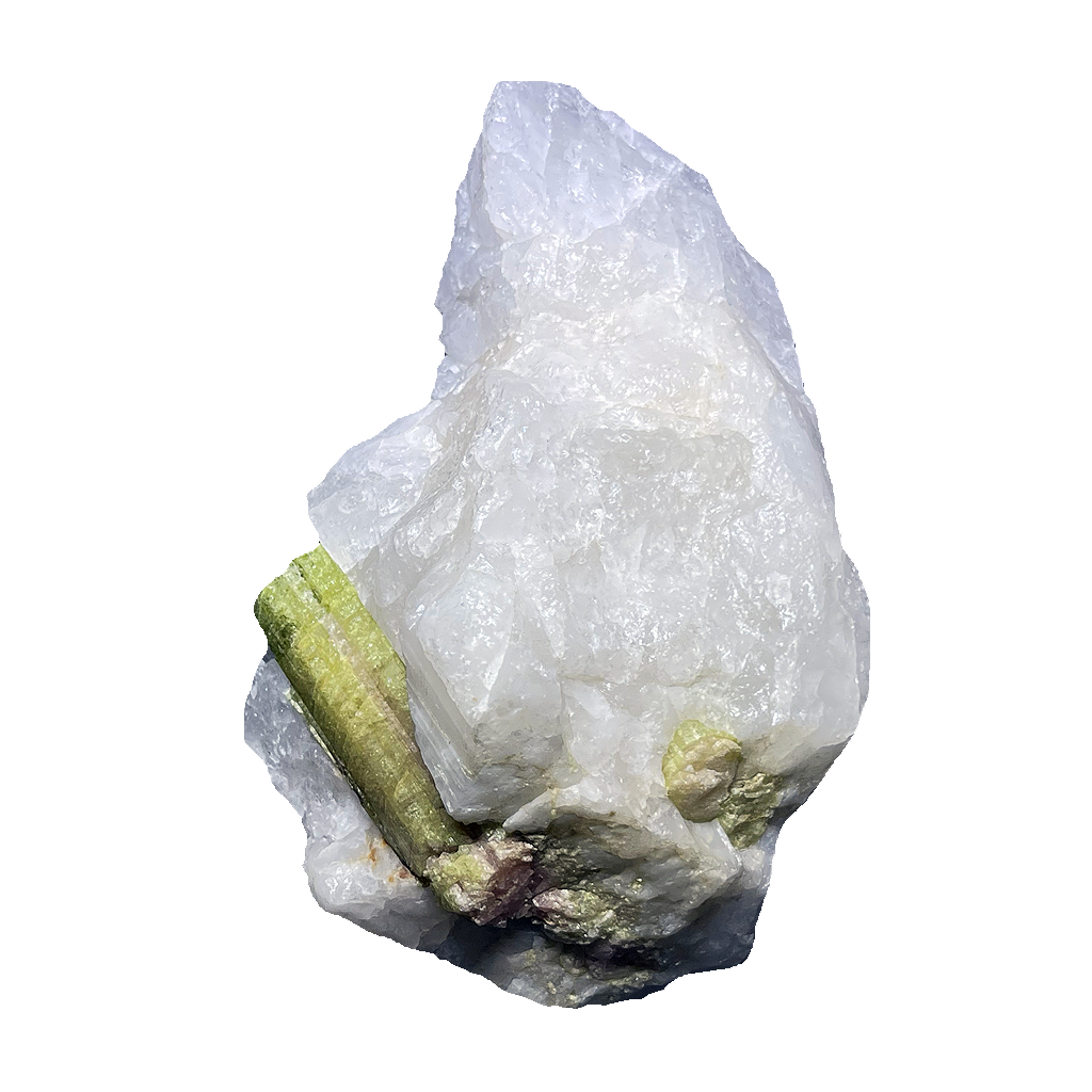 Green Tourmaline in Quartz