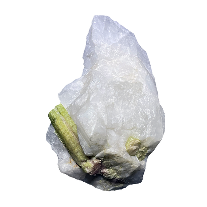Green Tourmaline in Quartz