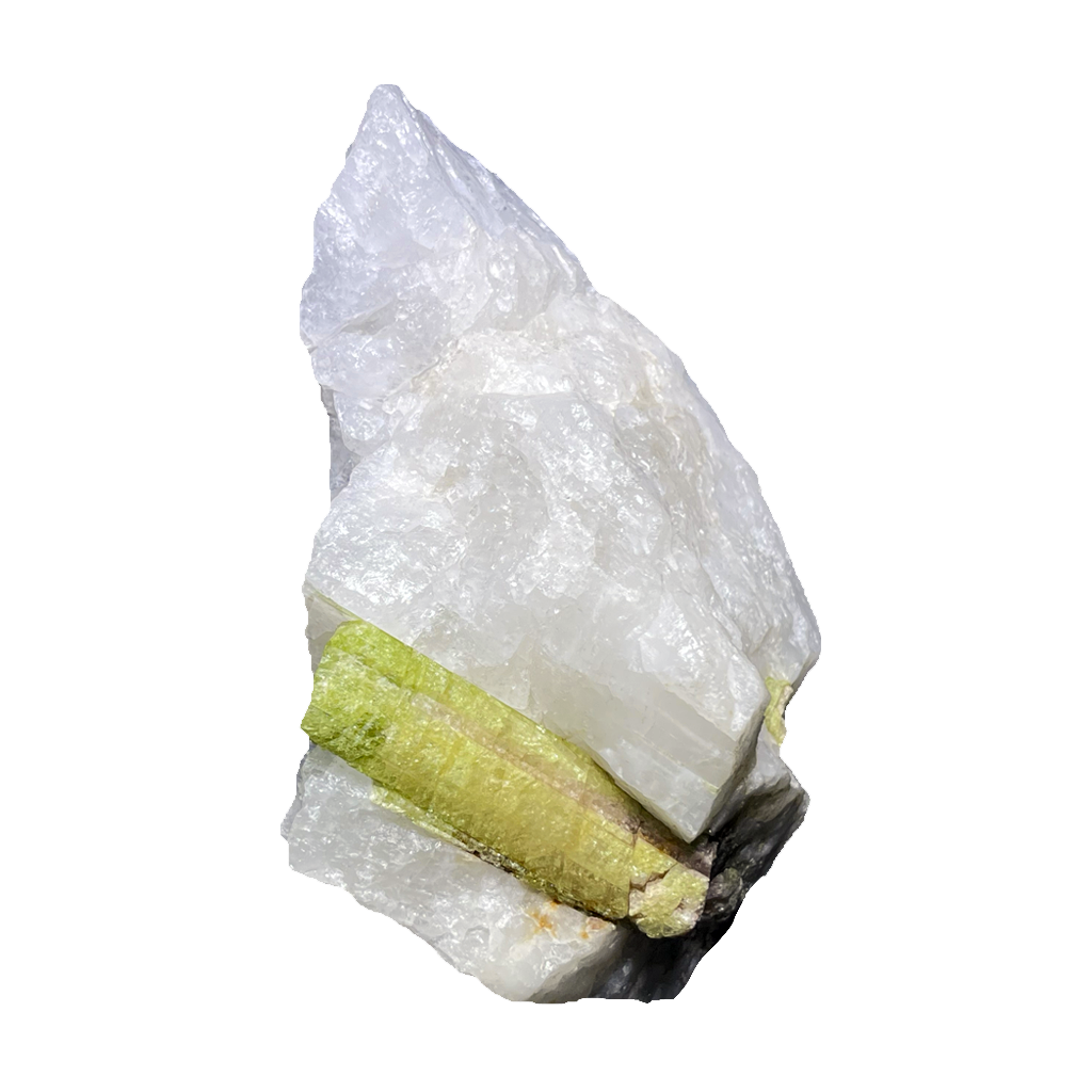 Green Tourmaline in Quartz