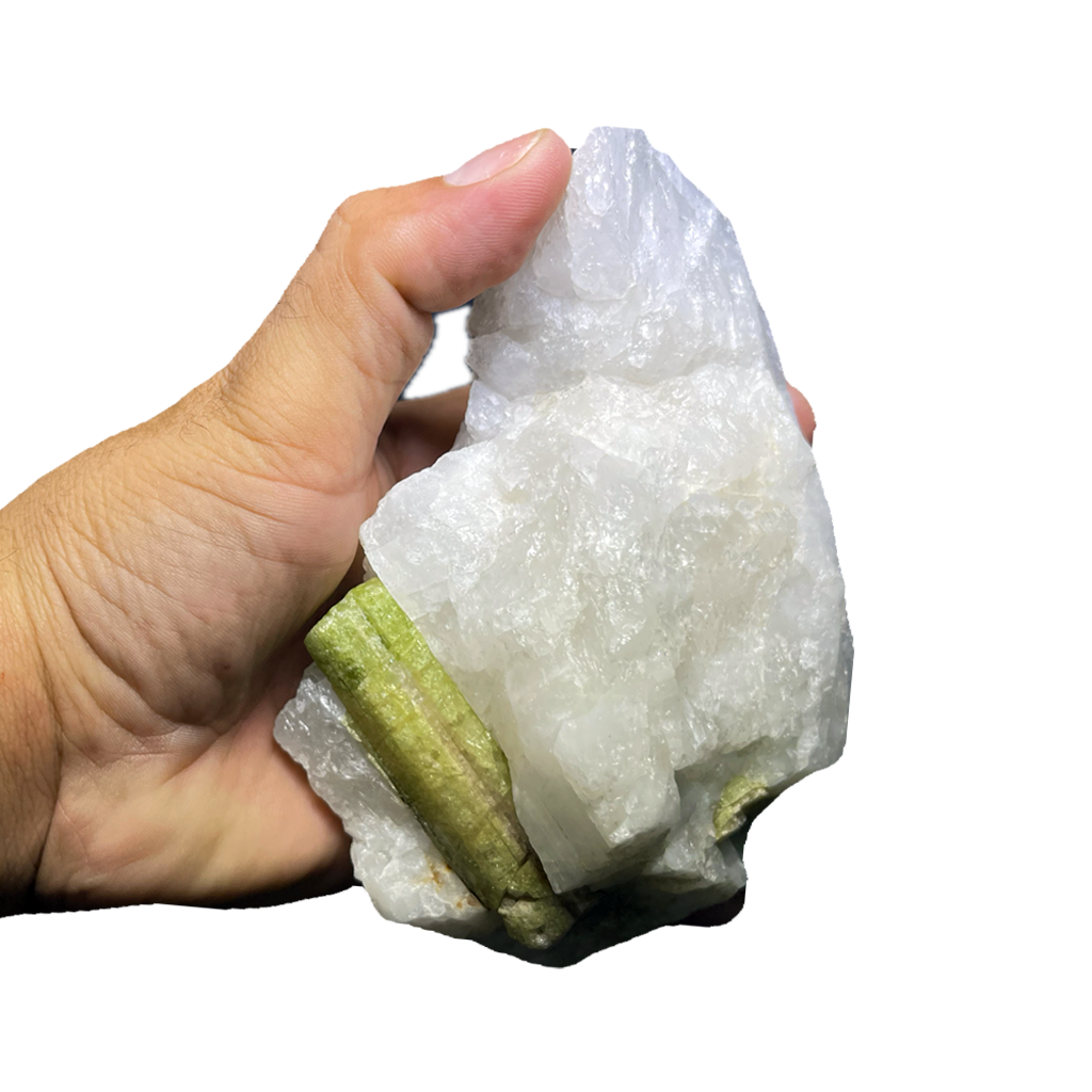 Green Tourmaline in Quartz