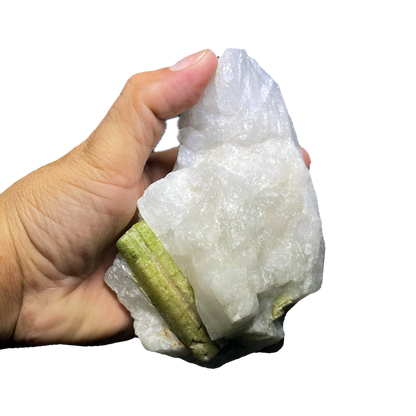Green Tourmaline in Quartz