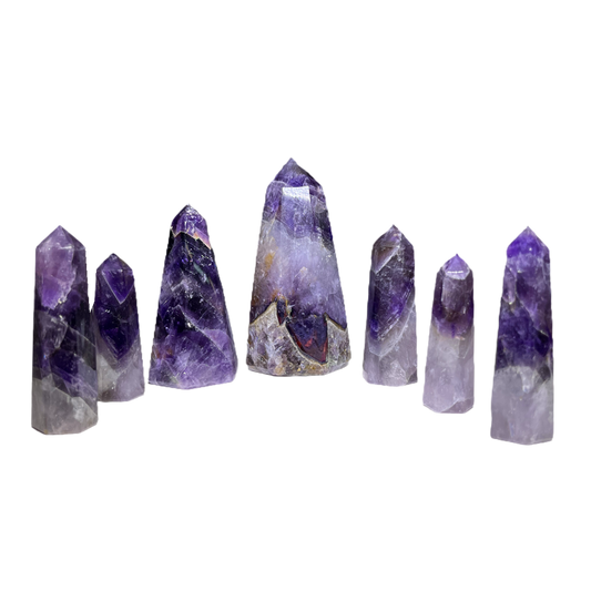 Chevron Amethyst Crystals ( 7 Piece Set )