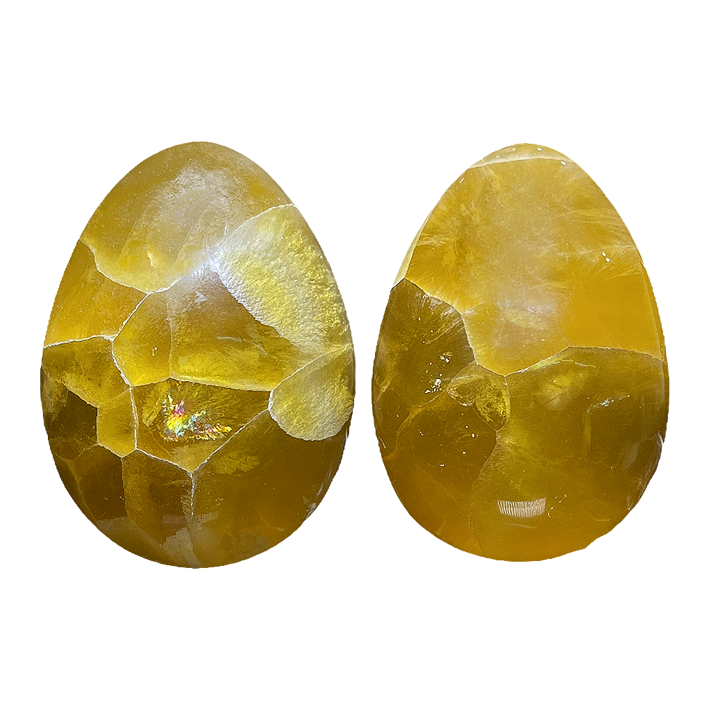 Banded Yellow Flourite Eggs (2pc/ Set)