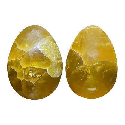 Banded Yellow Flourite Eggs (2pc/ Set)