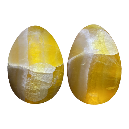 Banded Yellow Flourite Eggs (2pc/ Set)