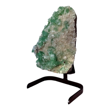 Green Apophyllite with Stilbite on Heulandite Matrix