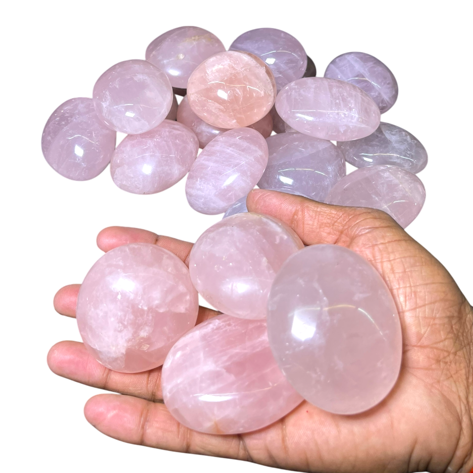 Rose Quartz Palm( 4 Pcs)