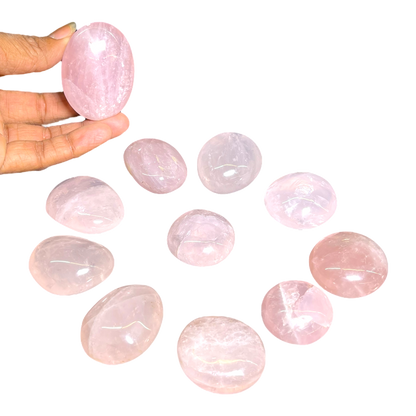 Rose Quartz Palm (10 Pcs Set)